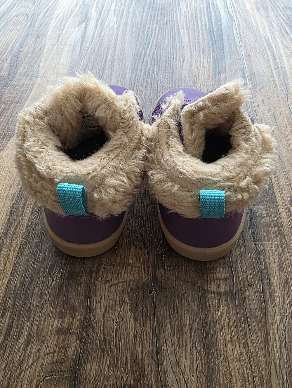 Ten Little Furry High Top Purple Boots Faux Fur Lining Size 6